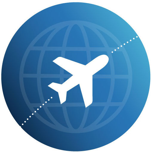 Plane and globe icon